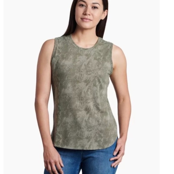 Kuhl Konstance UPF 50+Sun Protection Tank Top Sage Printed Green Women XL - Picture 1 of 7